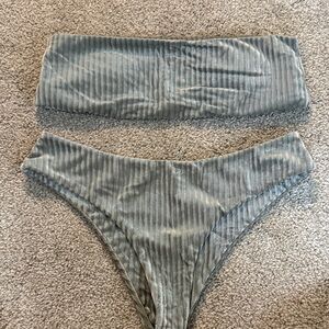 Striped Bandeau Bikini Set